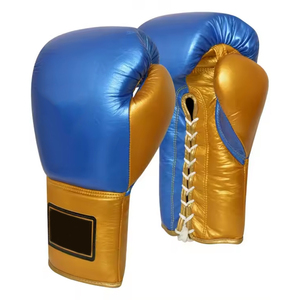 Guantes de Boxeo de Piel de Vacuno Metálica con Cordones, Duraderos, Ligeros, Novedad, para Combates, por ABDULLAH MARTIAL ARTS - Product Image 1