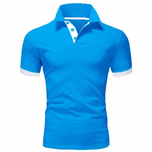 Chemise d'été populaire pour homme en tissu éponge respirant Spandex/Polyester à manches courtes avec poche - Product Image 4