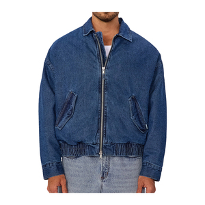 แจ็กเก็ตมีซิปสำหรับผู้ชายเสื้อแจ็คเก็ตลำลองแนวสตรีทแวร์ผ้าเดนิมฟอกกรดสไตล์วินเทจ2026 - Product Image 1