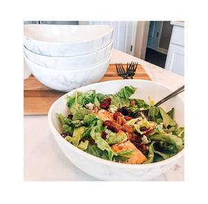 Ensaladera roja de resina hecha a mano con efecto de mármol y patrón de remolino Aqua, la forma es una ensaladera redonda utilizada en el hogar y el hotel - Product Image 6