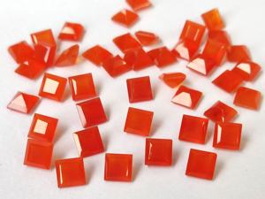 Cornaline orange naturelle coupe carrée 7mm à facettes-cornaline orange en vrac cornaline orange naturelle de qualité supérieure - Product Image 3