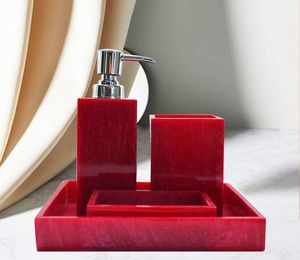 Juego de accesorios de baño de lujo, decoraciones de inodoro de alabastro de ónix blanco de cerámica y mármol para baños de hogar y Hotel - Product Image 3