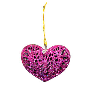 Or paillettes métal coeur lune découpe ornement suspendu pour arbre de noël vacances mariage fête maison décoration cadeau pièce - Product Image 3