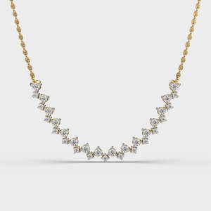 Encantador Collar con Colgante de Moissanita en Zigzag Dorado para Compromiso y Aniversario - Product Image 4