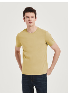 Camiseta de cuello redondo de algodón duradero elástico y suave para hombre - Product Image 2