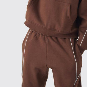 Ensemble de survêtements amples en molleton de coton style streetwear, uni, personnalisable par impression DTG, épais, délavé à l'acide pour hommes 2026 - Product Image 6