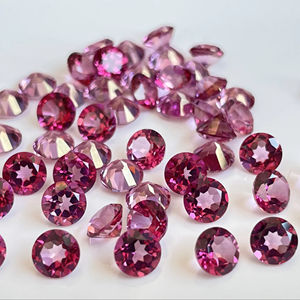 บุษราคัมสีชมพูธรรมชาติทรงกลมเจียระไน4มม. คุณภาพสูง-สีชมพูบุษราคัมรอบเหลี่ยมเพชรพลอย - Product Image 1