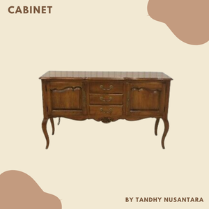 Armoire de luxe en bois de style antique européen avec deux rangements et trois tiroirs pour le salon en usine directe - Product Image 5