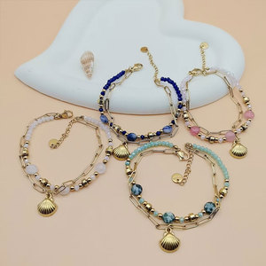 Bracelets et Joncs en Acier Inoxydable 316L Anti-ternissement, Plaqué Or PVD 14k 18k, Bijoux pour Bébés Filles et Enfants - Product Image 1
