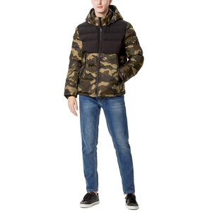 Veste matelassée à bulles rembourrée de haute qualité avec logo personnalisé pour hommes, veste d'hiver en toile d'extérieur avec capuche - Product Image 1