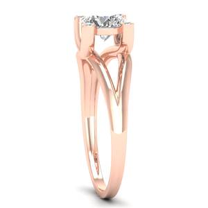 Anillo de Compromiso REYES, Nuevo, Plata de Ley 925, Chapado en Oro de 14K, Joyería Fina, Corte Redondo, Moissanita de 0.87, para Mujer - Product Image 3