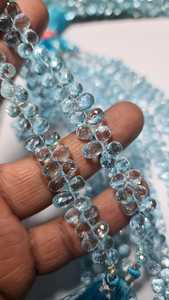 Cuentas de piedra de lágrima facetadas de Topacio Azul Cuentas de topacio de alta calidad Cantidad a granel disponible - Product Image 3