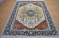 Tapis faits main en laine et soie, style abstrait antique, noués à la main, multicolores, 8x14, 9x12, tapis de prière, 1 pièce, écologiques, PET