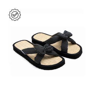 Hot Trend Women 2024 de Huong Que Brand Cinnamon Slipper 100% Zapatillas con forma de lazo de alta calidad - Product Image 1