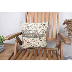 Lujo 14x14 pulgadas Beige lana Kantha Patchwork almohada diseño rústico Vintage esponjoso bordado impreso patrones tejidos para ropa de cama - Product Image 1