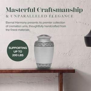 Handcrafted Large Silver Cremation <b>Urn</b> for Adults Velvet Bag Memorial <b>Urn</b> with Funeral Services Elegant <b>Pet</b> <b>Caskets</b> <b>Urns</b> - Product Image 2