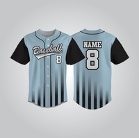 Maillot de baseball respirant à manches courtes pour adultes, grande taille, 100 % polyester, imprimé par transfert thermique, nom d'équipe personnalisé, unisexe, vente en gros