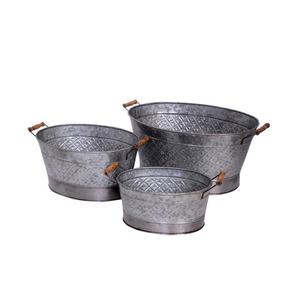 Maceta Redonda Galvanizada de Diseño Elegante con Asas de Cuerda, Maceta Metálica para Plantas de Interior y Exterior, Precio de Mayorista - Product Image 5