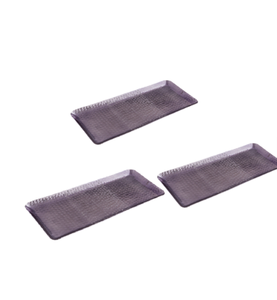 Bandeja de servicio rectangular de metal con acabado antiguo martillado en relieve y borde para el hogar restaurante Hotel ensalada - Product Image 6