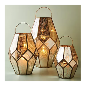 Hexagon Shape <b>Lantern</b> for Home Hotels & Restaurants Decor Modern Antique <b>Brass</b> Decorative Candle <b>Lantern</b> Holder - Product Image 1