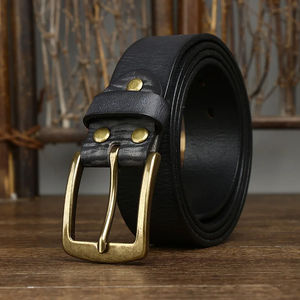 Handmade Unique Style Solid Color Customize Logo Customized Buckle Trendy Brand Custom <b>Genuine</b> <b>Leather</b> <b>Belts</b> - Product Image 4