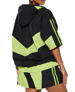 High Custom Made Zip up 2025 Custom Fashion Women's Windbreaker <b>Short</b> Set Zip Up <b>Jacket</b> With Jogger Set Lightweight Tracksuit - Product Image 2