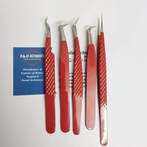 Pince à épiler professionnelle en acier inoxydable de haute qualité à 90 degrés Extensions de cils Outil pointu à pointe en fibre durable - Product Image 5