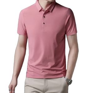 Nuevo verano fino transpirable estiramiento hombres sólido Popular Polo ropa de negocios Casual solapa Polo camisa hombre Marca Ropa - Product Image 5