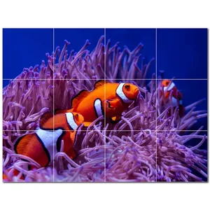 Carreaux de céramique muraux corail PT500397 48 "W X 36" H Ensemble de 12 carreaux de céramique 12x12 - Product Image 1