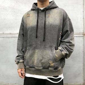 2026 Custom <b>Vintage</b> Acid Wash Hoodie Heavyweight 400gsm Distressed Pullover <b>Sweatshirt</b> Retro Cotton Streetwear for Men - Product Image 4