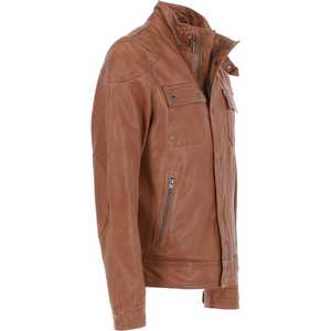 <b>Top</b> Design 100% <b>High</b> Quality Men's <b>Leather</b> Stand Collar Full Sleeve Winter Jacket Custom Design Available at Reasonable Price - Product Image 3