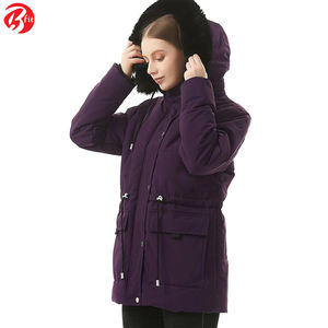 Meilleure vente femmes mode Parka veste XL taille chaud épaissir tissu détachable capuche coton matériau de remplissage approvisionnement en gros - Product Image 4