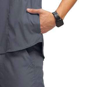 Top médico con cuello en V para Hombres: uniforme de hospital, uniformes de enfermería, juego de uniformes quirúrgicos con paneles de malla y cuatro bolsillos - Product Image 3
