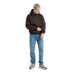 Sweat à capuche surdimensionné 100 % coton pour homme, broderie strass, style français 3D, polaire hiver anti-rétrécissement, service OEM - Product Image 5