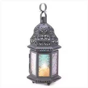 Lanterne à bougie marocaine en métal doré de Style luxe avec verre pour la maison et la décoration de Noël lanternes suspendues et de sol - Product Image 5