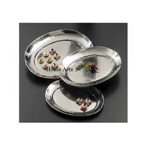 Lot de 3 plateaux de service en acier inoxydable de différentes tailles, chocolats martelés, dattes, pour usage domestique - Product Image 1