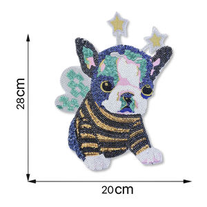 Patch thermocollant à sequins sur le thème du chien, en toile et PVC, pour accessoires de mode - Product Image 4