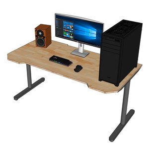 Escritorio para Juegos con Estructura de Hierro y Superficie de Madera de Caucho para Oficina en Casa, Escritorio para PC, Escritorio para Computadora GD68060 - Product Image 3