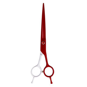 Pet Grooming Straight <b>Scissors</b> Red And White Color Pet <b>Hair</b> <b>Cutting</b> <b>Scissor</b> Animal <b>Hair</b> <b>Cutting</b> <b>Scissor</b> - Product Image 6