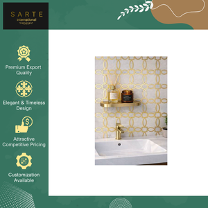 Fabricant en gros vendant des étagères de rangement élégantes pour le salon, décoration d'intérieur, étagères en marbre avec accents dorés de luxe - Product Image 6