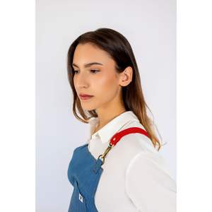 Tablier en jean délavé de haute qualité, réutilisable pour chef, barbier, jardinier, barista et autres usages, personnalisable pour restaurants - Product Image 3