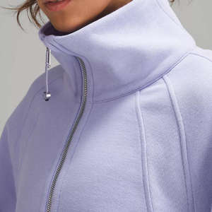 Sudadera con Capucha de Punto para Mujer, Color Gris Verde, 100% Algodón, Otoño Invierno 2026, Manga Larga, Cuello Redondo, Logotipo Frontal con Bordado 3D - Product Image 2