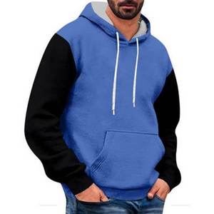 Sweats à capuche pour hommes, uni, manches longues, cordon de serrage, vêtements décontractés d'automne, polyester/coton - Product Image 6