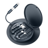 USB-C V8 kualitas tinggi 4-in-1 5V 3A jaket PVC pengisian cepat 1m kabel USB tipe-c untuk perangkat IOS dan earphone komputer