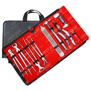 Kit de herramientas de herrador de aseo de caballos portátil, pinzas para uñas de 12 pulgadas, extractor de remaches, recogida de archivos de escofina de pezuña de doble cara - Product Image 1