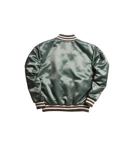 แจ็คเก็ตเบสบอลทรงบอมเบอร์ผ้าซาตินแบบสั่งทำ ดีไซน์ล่าสุด คุณภาพสูงจากโรงงานผู้ผลิต (OEM) สวมใส่สบายสำหรับผู้ชาย - Product Image 6