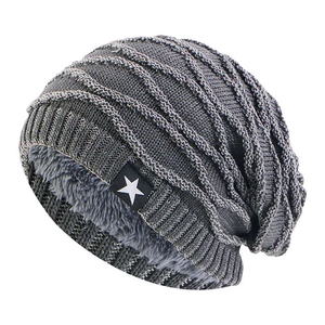 Gorro de punto cálido de invierno Unisex para adultos Vintage de alta calidad con logotipo personalizado, gorro acanalado holgado, forro esponjoso con puntos para viajes al aire libre - Product Image 1