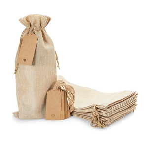 Bolsa de embalaje de yute y vino tinto, con cordón, calidad de exportación, venta al por mayor, precio barato - Product Image 4