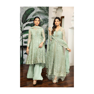 <b>Linen</b> Fabric <b>Two</b> <b>Pieces</b> Traditional Design Embroidered Salwar Kameez Suits for Girls product for sale - Product Image 6