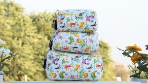 Juego de 3 bolsas de cosméticos acolchadas de algodón ecológicas con cierre de cremallera estuche de viaje con estampado de bloque indio Vintage para almacenamiento de maquillaje grande - Product Image 4